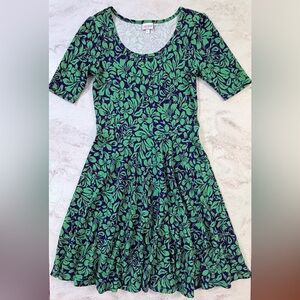EUC LuLaRoe Nicole Flattering Fitted Body Midi Dress Size Large
